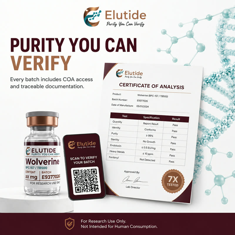 Elutide certificate of analysis strip ad
